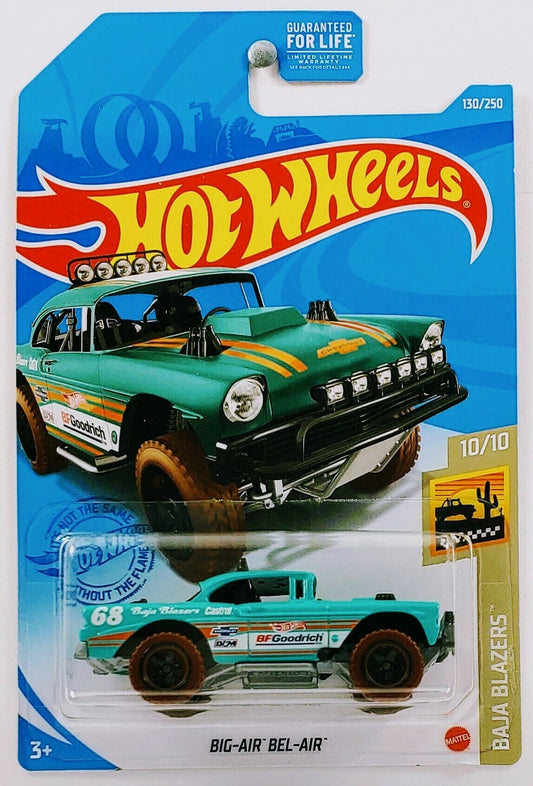 Hot Wheels 2021 - Collector # 130/250 - Baja Blazers 10/10 - Big-Air Bel-Air - Sea Green - Black Baja5 Wheels on Brown Tires - Black Interior - Gray Plastic Base - USA Card