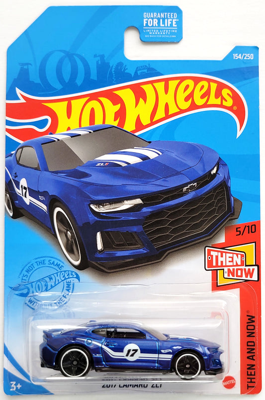 Hot Wheels 2021 - Collector # 154/250 - Then And Now 5/10 - 2017 Camaro ZL1 - Blue - USA Card