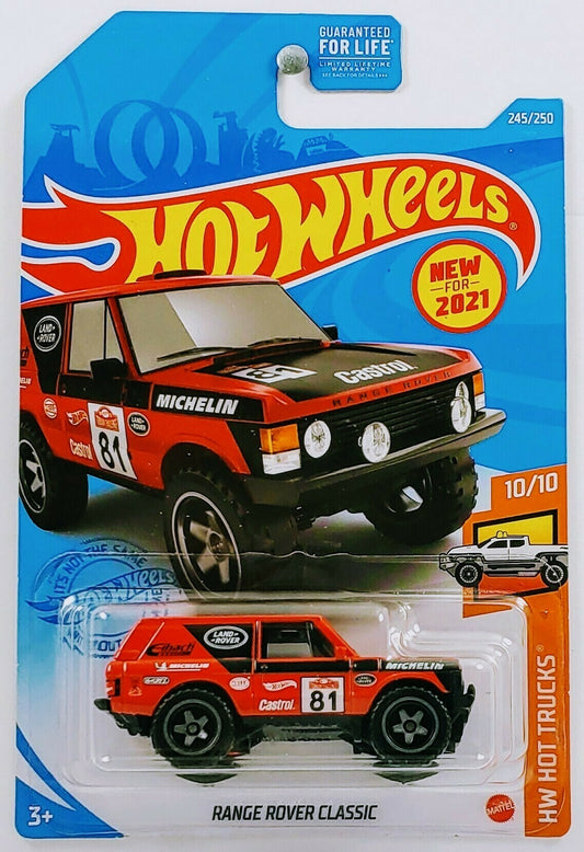 Hot Wheels 2021 - Collector # 245/250 - HW Hot Trucks 10/10 - New Models - Range Rover Classic - Red - USA Card