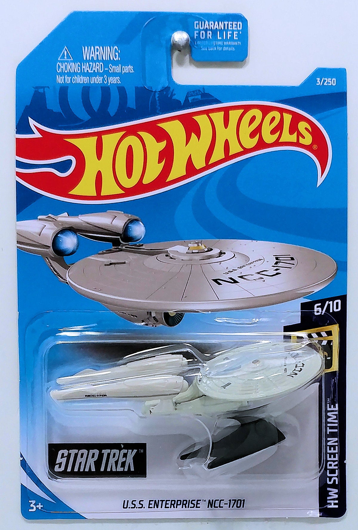Hot Wheels 2022 - Collector # 080/250 - HW Screen Time 5/10 - U.S.S. Enterprise NCC-1701 (Star Trek) - Off White - USA Card