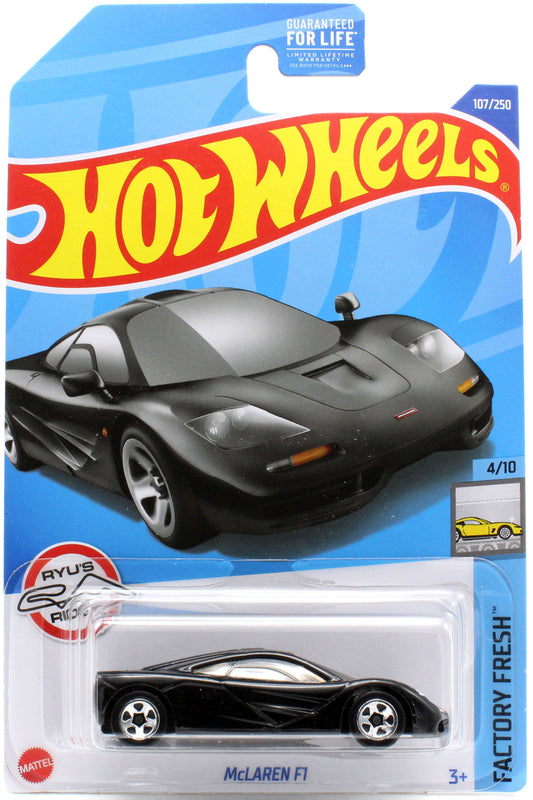 Hot Wheels 2022 - Collector # 107/250 - Factory Fresh 4/10 - McLaren F1 - Black - USA Card