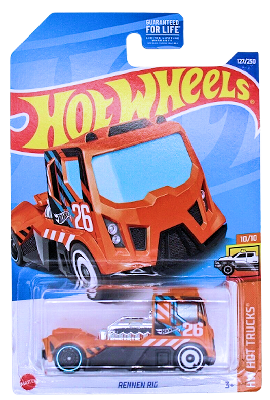 Hot Wheels 2022 - Collector # 127/250 - HW Hot Trucks 10/10 - Rennen Rig - Orange / #26 - USA Card