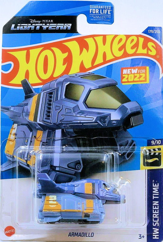 Hot Wheels 2022 - Collector # 179/250 - HW Screen Time 9/10 - New Models - Armadillo (Lightyear) - Steel Blue - USA Card with Disney Pixar 'Lightyear'