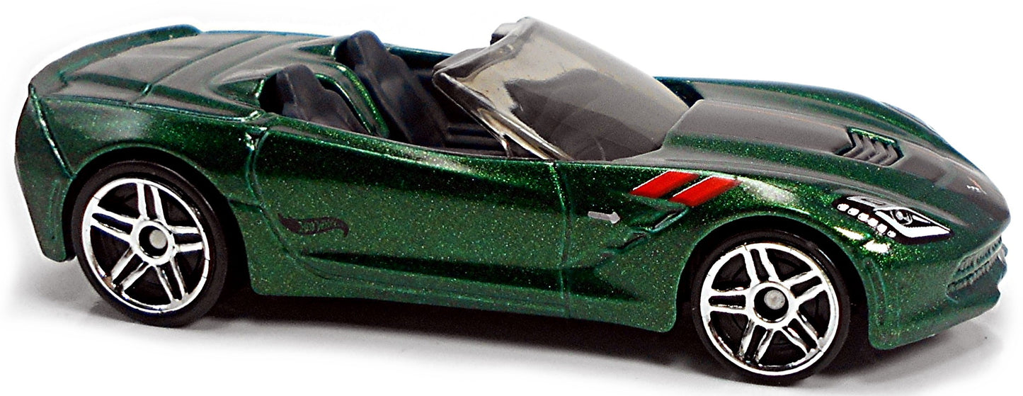 Hot Wheels 2019 - Theme / Exotic Auto Series 1/6 - '14 Corvette Stingray - Dark Green Metalflake - PR5 Wheels - Walmart Exclusive