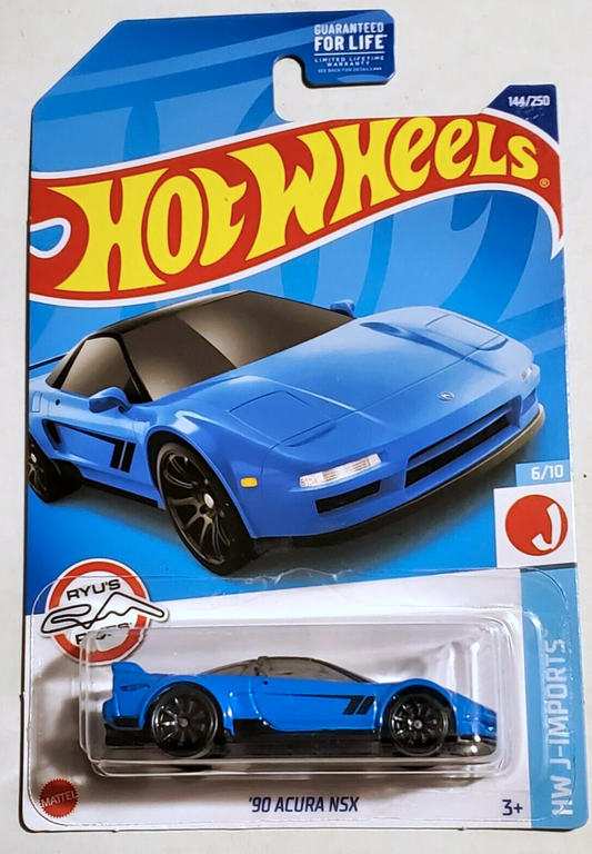 Hot Wheels 2022 - Collector # 144/250 - HW J-Imports 6/10 - '90 Acura NSX - Blue - USA Card