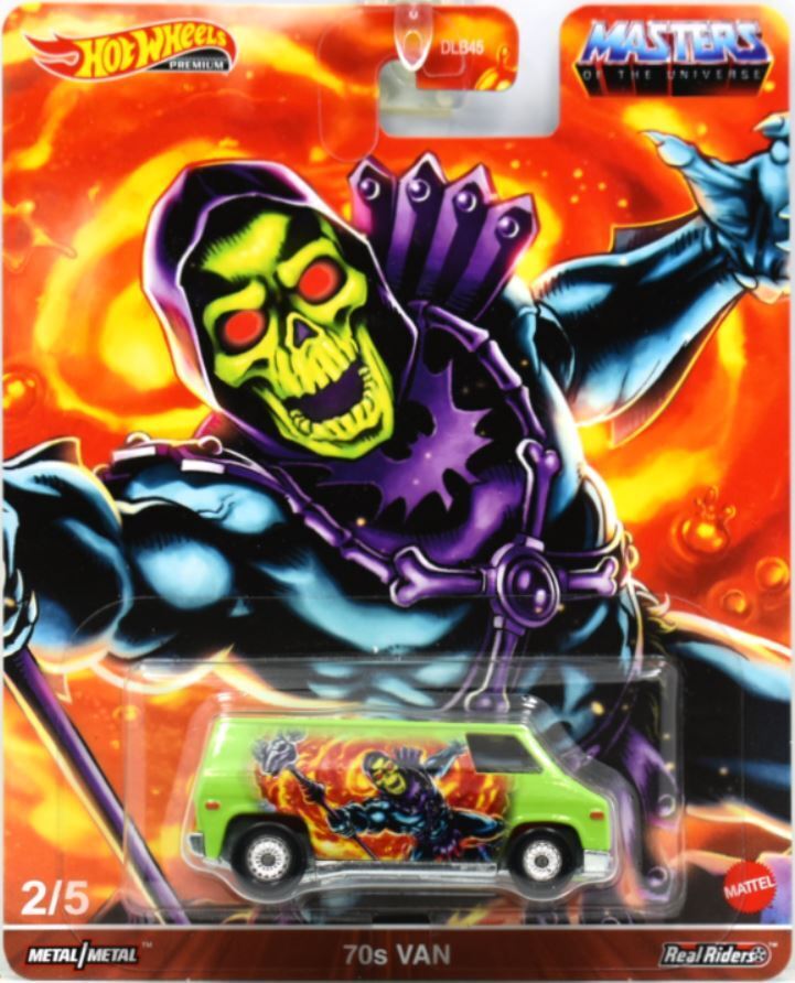 Hot Wheels 2021 - Premium / Pop Culture / Masters Of The Universe # 2/5 - 70's Van- Green / Skeletor - Metal/Metal & Real Riders