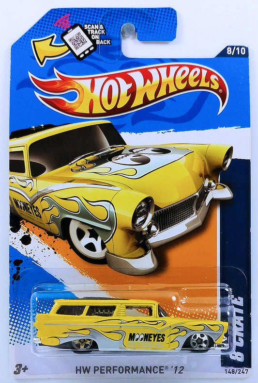 Hot Wheels 2012 - Collector # 148/247 HW Performance 8/10 - 8 Crate - Yellow / Mooneyes - USA Card