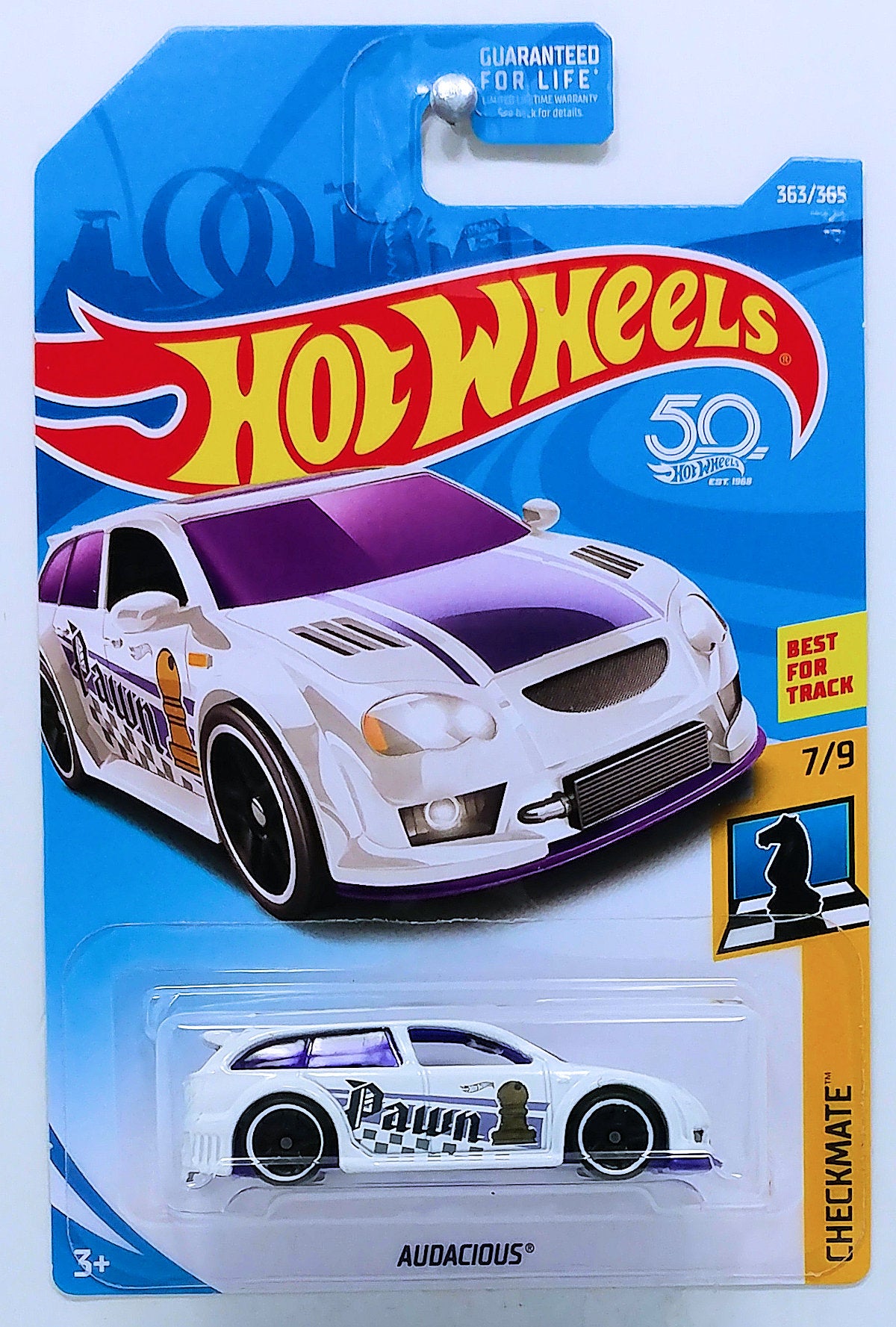 Hot Wheels 2018 - Collector # 363/365 - Checkmate 7/9 - Audacious - White - USA