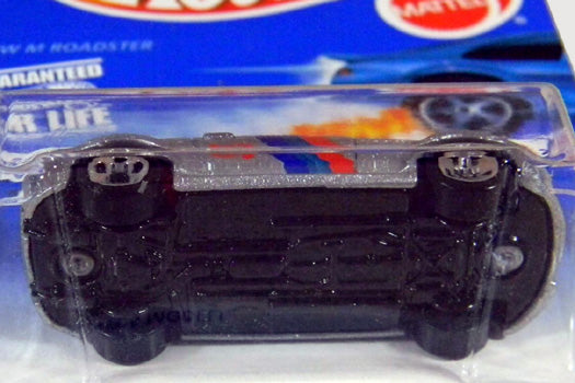 Hot Wheels 1997 - Collector # 518 - First Editions 6/12 - BMW M Roadster - Silver - 5 Spokes - Black Painted Metal Base
