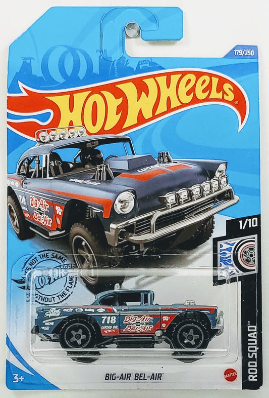 Hot Wheels 2020 - Collector # 179/250 - Rod Squad 1/10 - New Models - Big-Air Bel-Air - Blue Gray - IC