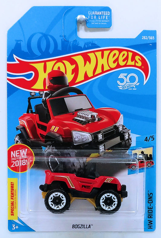 Hot Wheels 2018 - Collector # 282/365 - HW Ride-Ons 4/5 - New Models - Bogzilla - Red - 50th Card