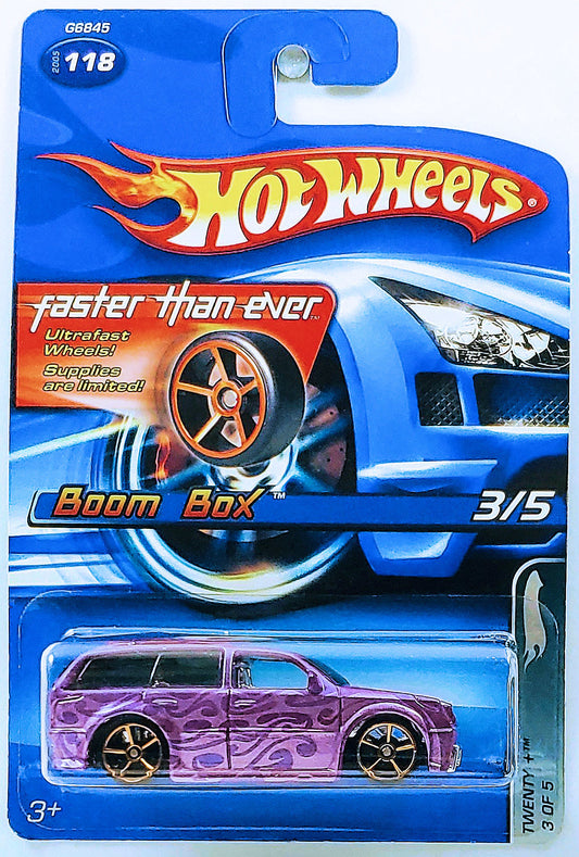 Hot Wheels 2005 - Collector # 118/183 - Twenty + 3/5 - Boom Box - Purple - FTEs & Chrome Interior