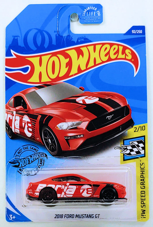 Hot Wheels 2020 - Collector # 092/250 - HW Speed Graphics 2/10 - 2018 Ford Mustang GT - Red / Borla - USA Card