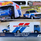 Hot Wheels 2019 - Premium / Car Culture / Mix 1 / Team Transport # 9 - '71 Datsun 510 - Fleet Flyer - Blue & White / BRE Racing - Metal/Metal & Real Riders - Large Blister Card