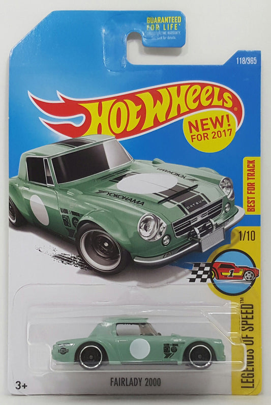 Hot Wheels 2017 - Collector # 118/365 - Legends of Speed 1/10 - New Models - Fairlady 2000 - Pale Green - USA