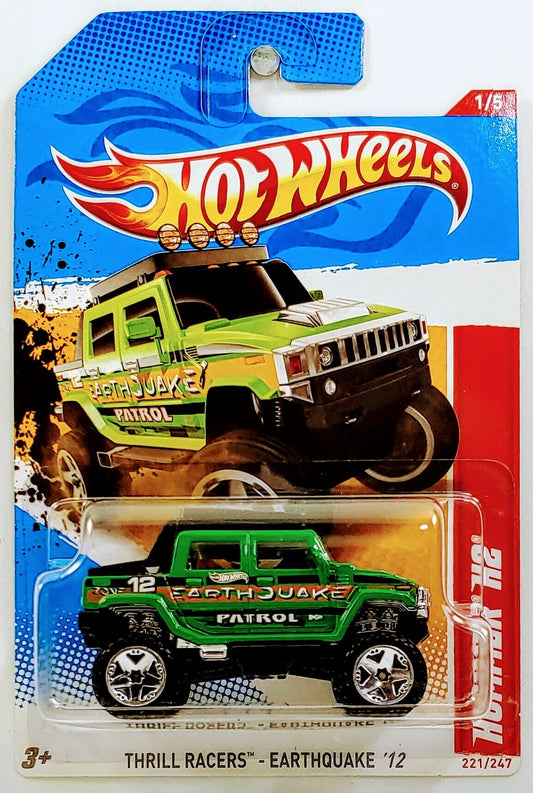 Hot Wheels 2012 - Collector # 221/247 - Thrill Racers / Earthquake 1/5 - Hummer H2 - Green - USA