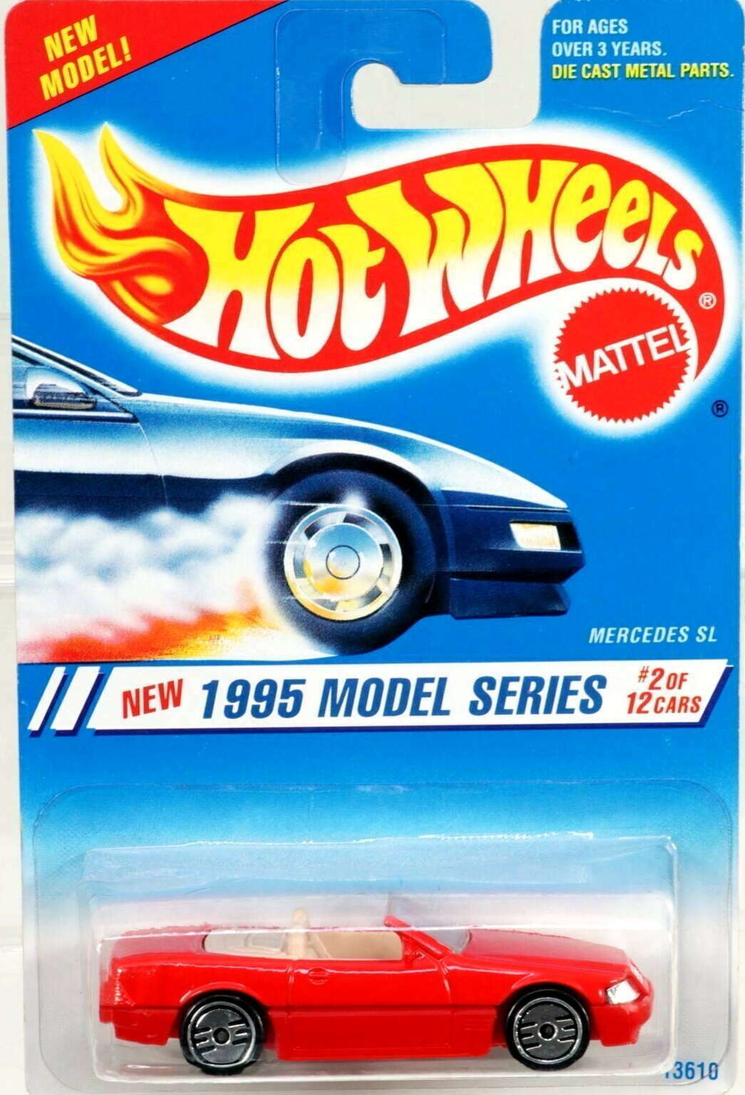 Hot Wheels 1995 - Collector # 342 - Model Series 2/12 - Mercedes SL - Red - UH Wheels - USA