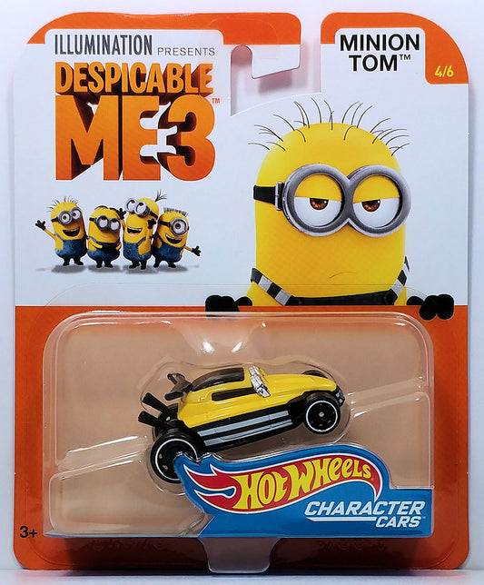 Hot Wheels 2017 - Character Cars - Desicable ME3 4/6 - Minion Tom - Black & Yellow - New Casting
