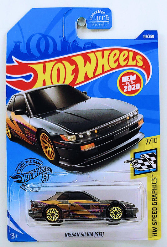 Hot Wheels 2020 - Collector # 111/250 - HW Speed Graphics 7/10 - New Models - Nissan Silvia (S13) - Dark Gray - USA