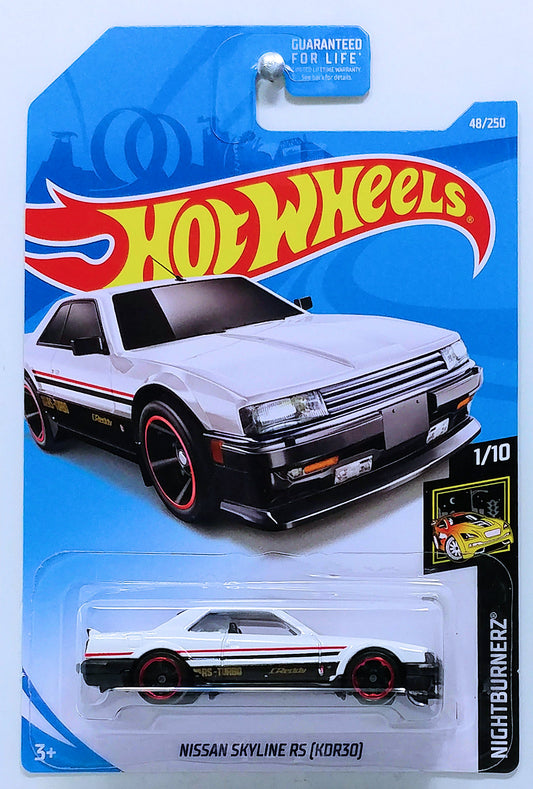 Hot Wheels 2019 - Collector # 048/250 - Nightburnerz 1/10 - Nissan Skyline RS (KDR30) - White - USA