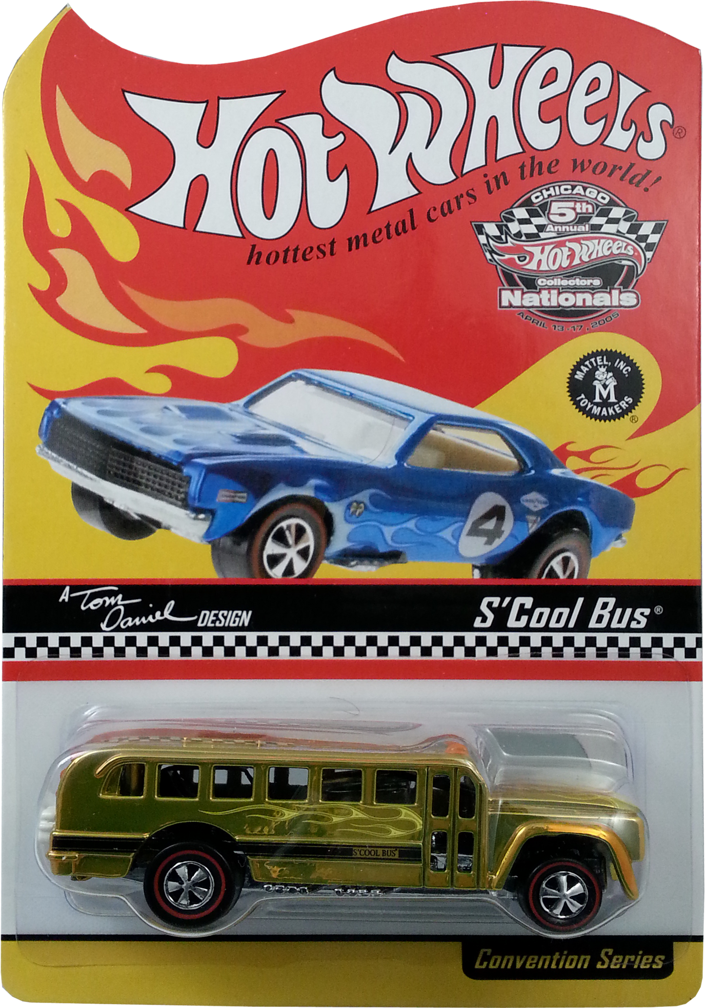 Hot Wheels 2005 - 5th Annual Collector's Nationals - S'Cool Bus - Spectraflame Yellow - Neo-Classic Red Line Wheels - Metal/Metal - Limited to 10,000