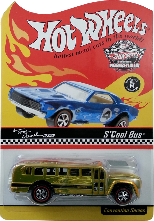 Hot Wheels 2005 - 5th Annual Collector's Nationals - S'Cool Bus - Spectraflame Yellow - Neo-Classic Red Line Wheels - Metal/Metal - Limited to 10,000