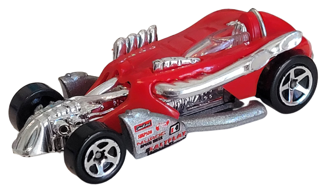 Hot Wheels 1997 - Collector # 520 - First Editions 04/12 - Saltflat Racer - Red - USA 'Red Car' Card