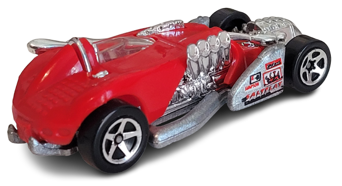 Hot Wheels 1997 - Collector # 520 - First Editions 04/12 - Saltflat Racer - Red - USA 'Red Car' Card