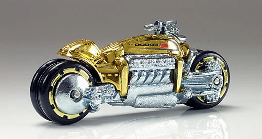 Hot Wheels 2005 - Collector # 176/183 - Dodge Tomahawk (Motorcycle) - Gold Chrome - USA Card