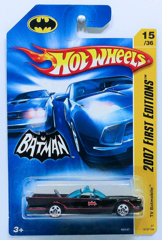 Hot Wheels 2007 - Collector # 015/156 - First Editions 15/36 - TV Batmobile - Black - Textured Grille - IC